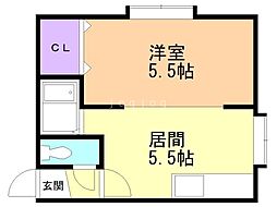 ビッグバーンズマンション南郷 1DKの間取図画像