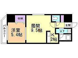 パークヒルズ白石 1LDKの間取図画像