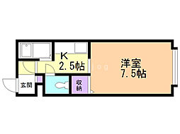 ハイツ白石 1Kの間取図画像