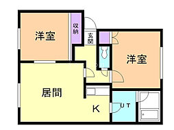 プラドールハピネス 2LDKの間取図画像