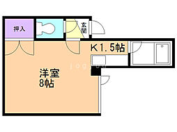 白石本通クラブハウス 1Kの間取図画像