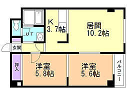 グランディール 2LDKの間取図画像
