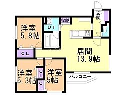 間取図画像 3LDK