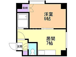 アーバン栄通B 1DKの間取図画像