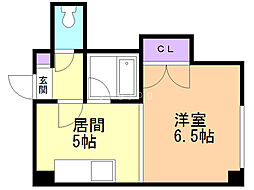 ZENビル 1DKの間取図画像