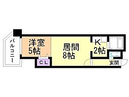 パークヒルズ東札幌 1LDKの間取図画像