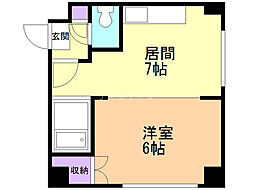 アーバン栄通B 1DKの間取図画像