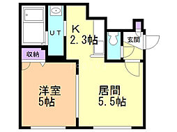 グレースコート 1LDKの間取図画像