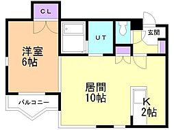 太閤ビル 1LDKの間取図画像