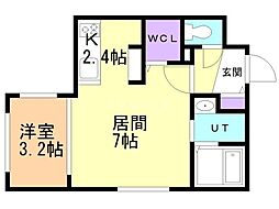 Ｏｌｉｖｅ 2階1LDKの間取り