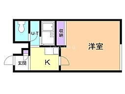 レオパレス青雲 1Kの間取図画像