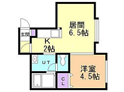 パークハイツ白石中央 1LDKの間取図画像