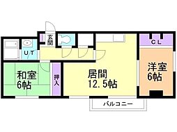 レジデンス丸亀 2LDKの間取図画像