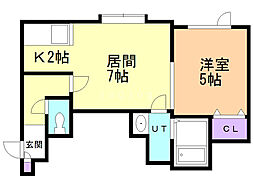 ミライコート3 1LDKの間取図画像