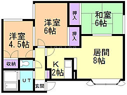 ハイム北 3LDKの間取図画像