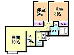 ルピナス・1 2LDKの間取図画像