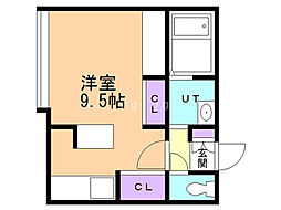 ロワブリック 1Kの間取図画像