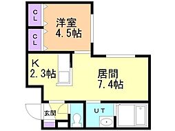 ラデュレひばりが丘 1LDKの間取図画像