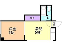 エクセレンス38 1DKの間取図画像