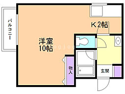 クレアコートひばりが丘 1Kの間取図画像