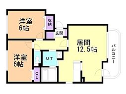 エステート21 2LDKの間取図画像