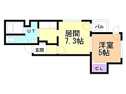 ゼスティ東札幌アネックス 1LDKの間取図画像