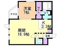 アルファ菊水駅前 1LDKの間取図画像