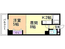 ミラバ豊平 1DKの間取図画像