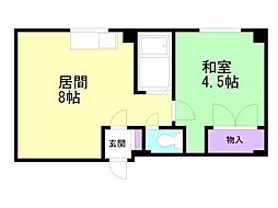 ハイムコメット 1LDKの間取図画像