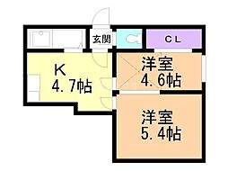 TS札幌 2Kの間取図画像