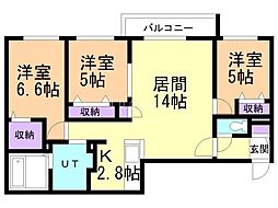 ステラ ポラーレ 3LDKの間取図画像