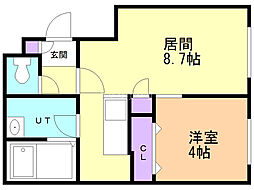 アステールN12 1LDKの間取図画像