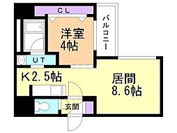 NCウイング白石 1LDKの間取図画像
