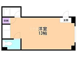 ツインビルA ワンルームの間取図画像