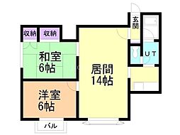 シャーロットA 2LDKの間取図画像
