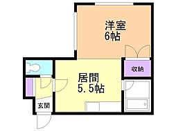 クロストン3・4 1DKの間取図画像
