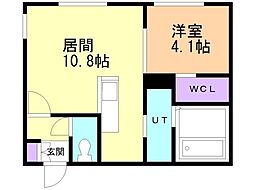 札幌市白石区栄通16丁目マンション 1LDKの間取図画像