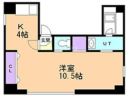 松本ビル2 1DKの間取図画像