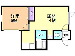 プラティーク東札幌 1LDKの間取図画像