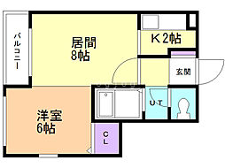 パークシティ南郷 1LDKの間取図画像