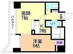 feuillesvertesAj 1LDKの間取図画像