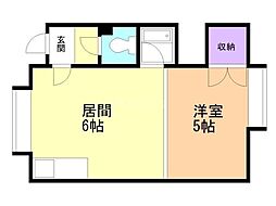 ハウスリッツ 1DKの間取図画像