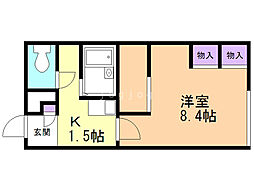 レオパレスブラン 1Kの間取図画像
