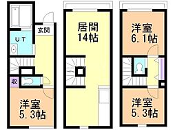 仮)belle T・M D 3LDKの間取図画像