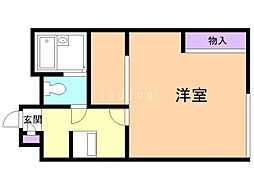 レオパレスアマーレサッポロ 1Kの間取図画像