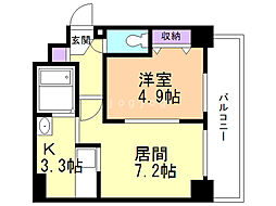 メディカル・コート東札幌 1LDKの間取図画像