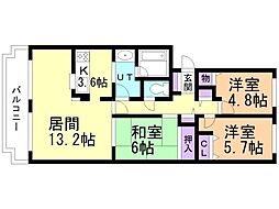 パーク・ノヴァひばりが丘南 3LDKの間取図画像