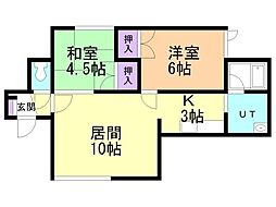 エルポート本通 2LDKの間取図画像