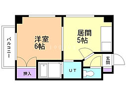 ザ・ステイツ南郷 1DKの間取図画像