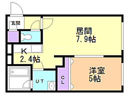 Qualia栄通 1LDKの間取図画像